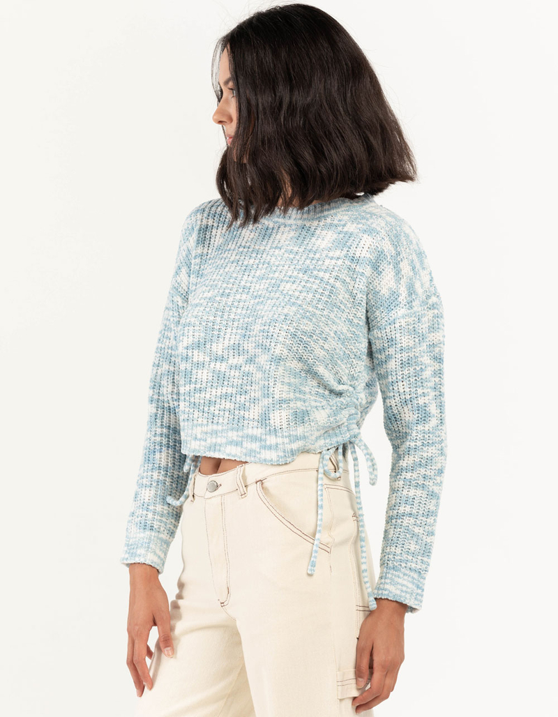 SAY WHAT Space Dye Side Cinch Womens Sweater image number 1