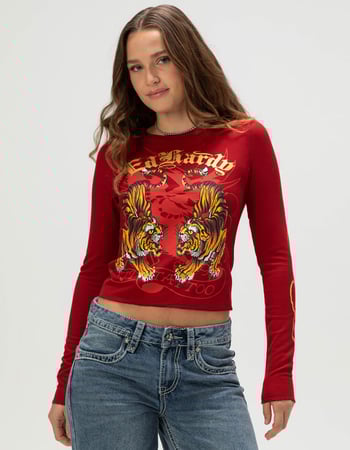 ED HARDY Crawling Womens Long Sleeve Tee ED HARDY Crawling Womens Long Sleeve Tee Primary Image