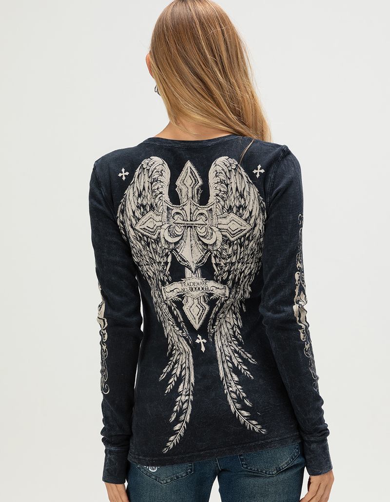 AFFLICTION Womens Long Sleeve Thermal Top image number 1