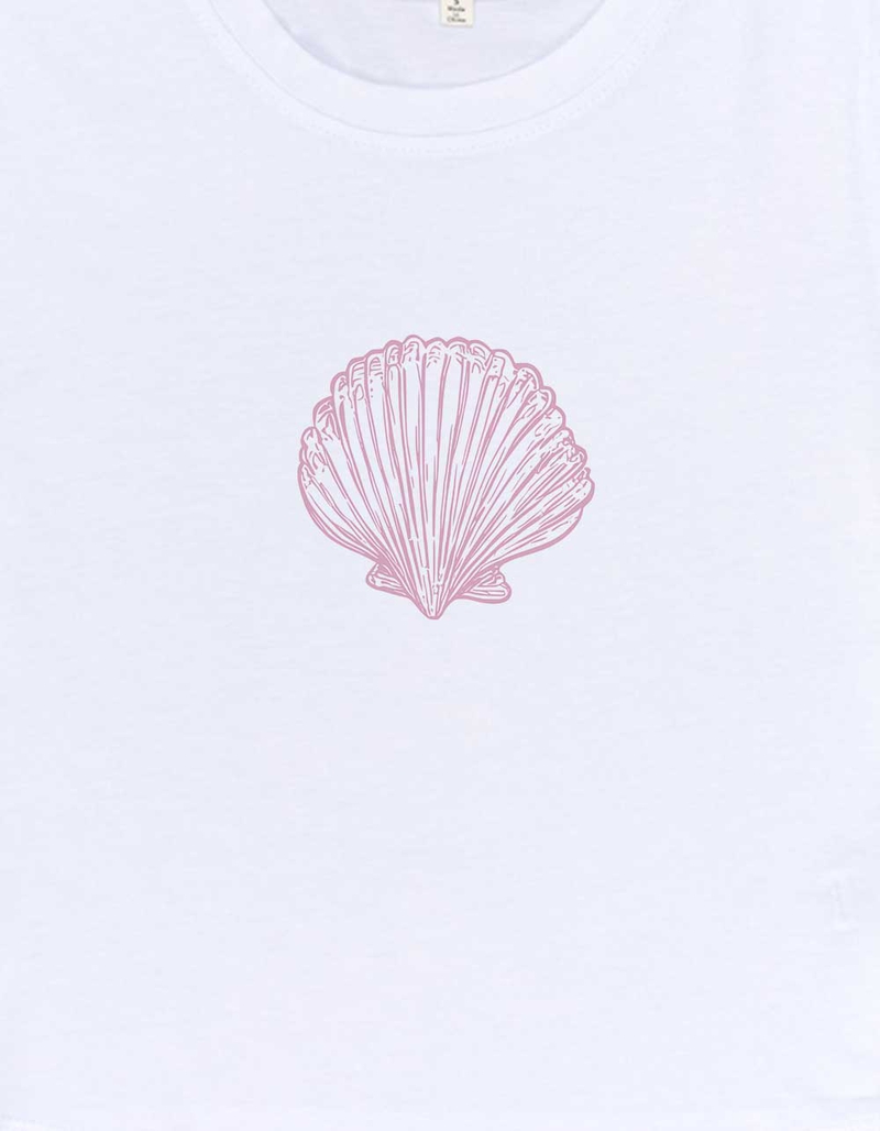 SHELL Pink Shell Womens Baby Tee image number 1