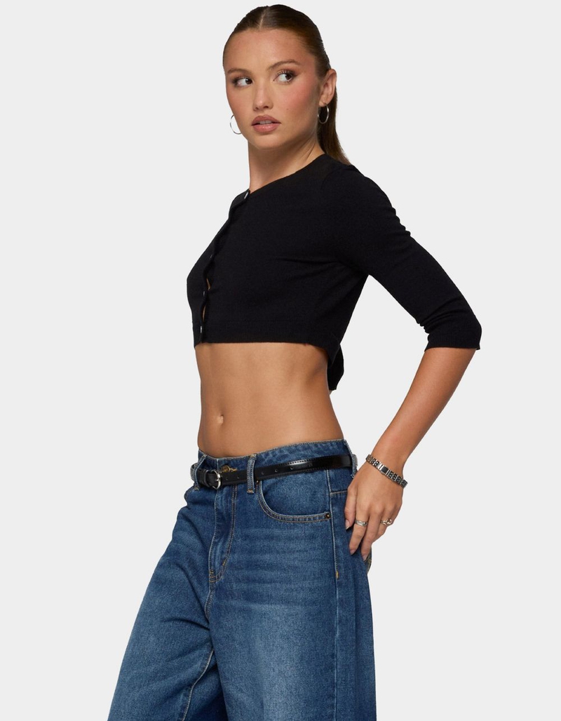 EDIKTED Gilba Button Up Knit Crop Top image number 1