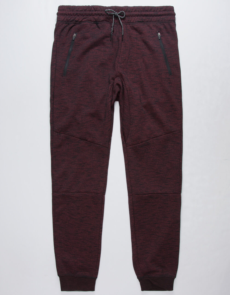 BROOKLYN CLOTH Streaky Slub Burgundy Mens Jogger Pants image number 0
