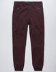 BROOKLYN CLOTH Streaky Slub Burgundy Mens Jogger Pants image number 1