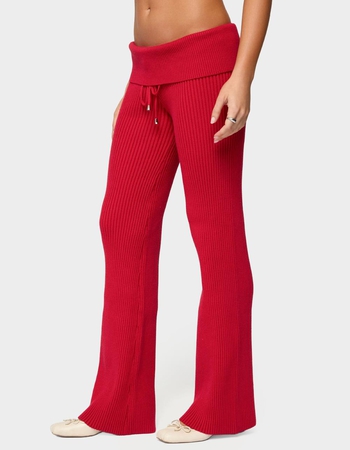 EDIKTED Adannah Foldover Ribbed Knit Pants Alternative Image