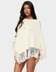 EDIKTED Kamila Fringe Knit Poncho image number 2