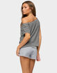 EDIKTED Chanelle Off Shoulder Striped Top image number 3