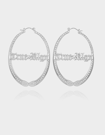 TRUE RELIGION Logo Hoop Earrings Primary Image