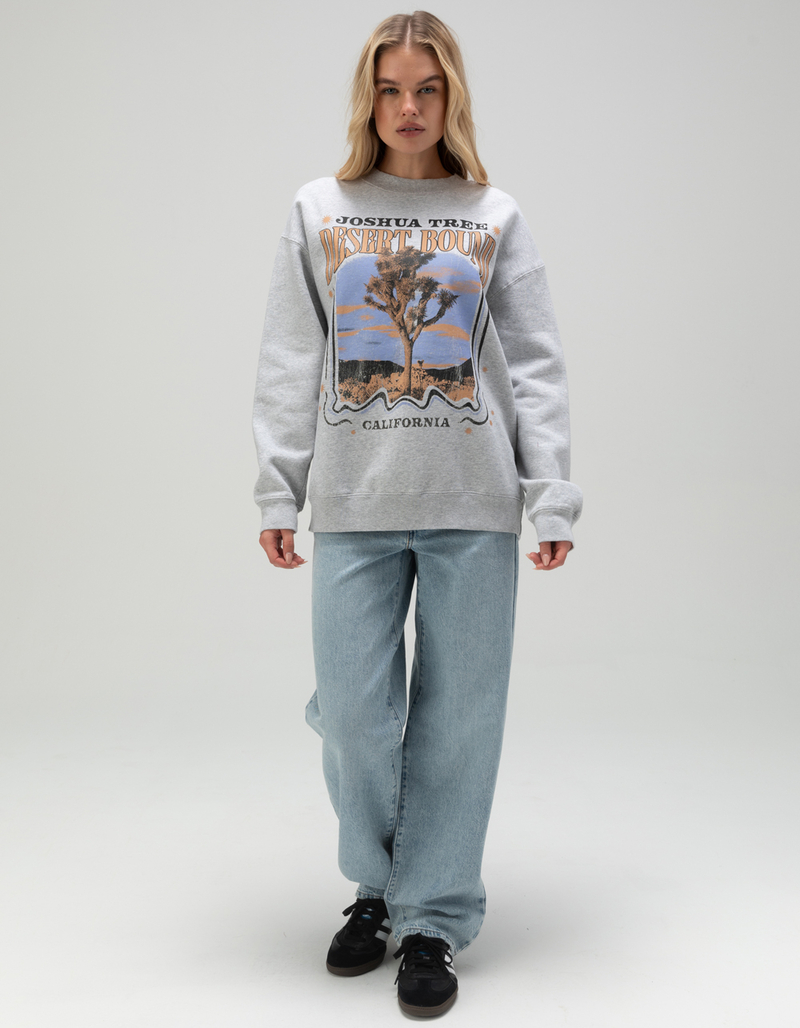GIRL DANGEROUS Joshua Tree Womens Crewneck Sweatshirt HEATHER GRAY