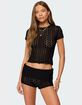 EDIKTED Rye Sheer Textured Tee image number 1