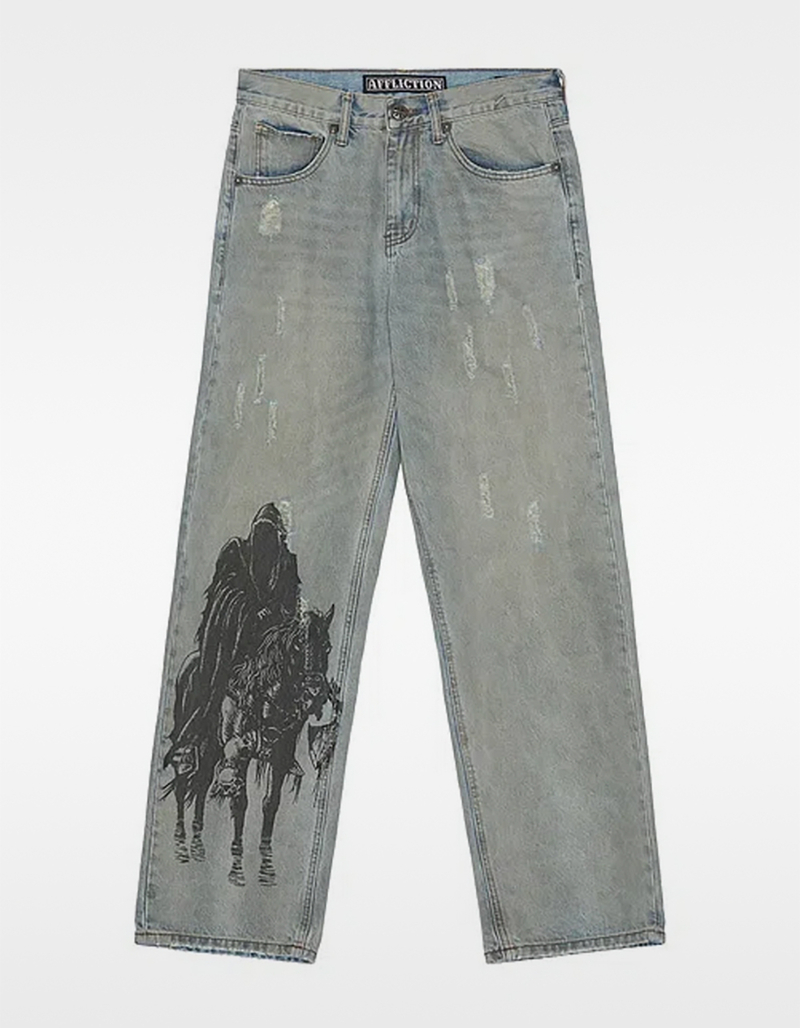 AFFLICTION Black Night Mens Wide Leg Jeans image number 0