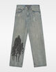 AFFLICTION Black Night Mens Wide Leg Jeans image number 1
