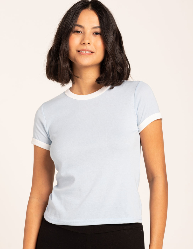 FULL TILT Solid Ringer Womens Tee image number 0