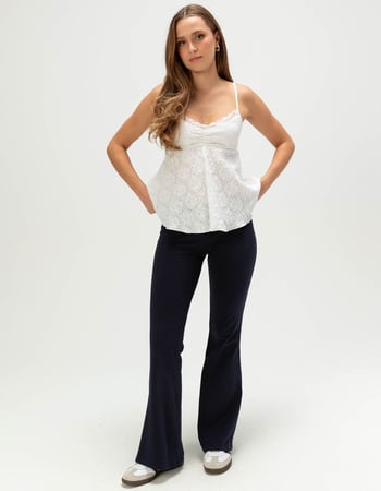 MADDEN GIRL Womens Lace Babydoll Top Alternative Image