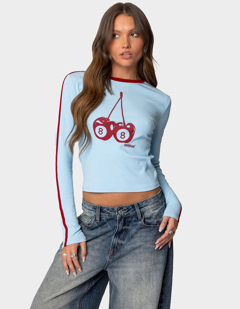 EDIKTED Cherry 8 Long Sleeve Tee image number 0