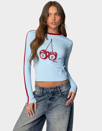 EDIKTED Cherry 8 Long Sleeve Tee Primary Image