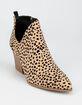 QUPID Chop Out Leopard Womens Booties image number 1