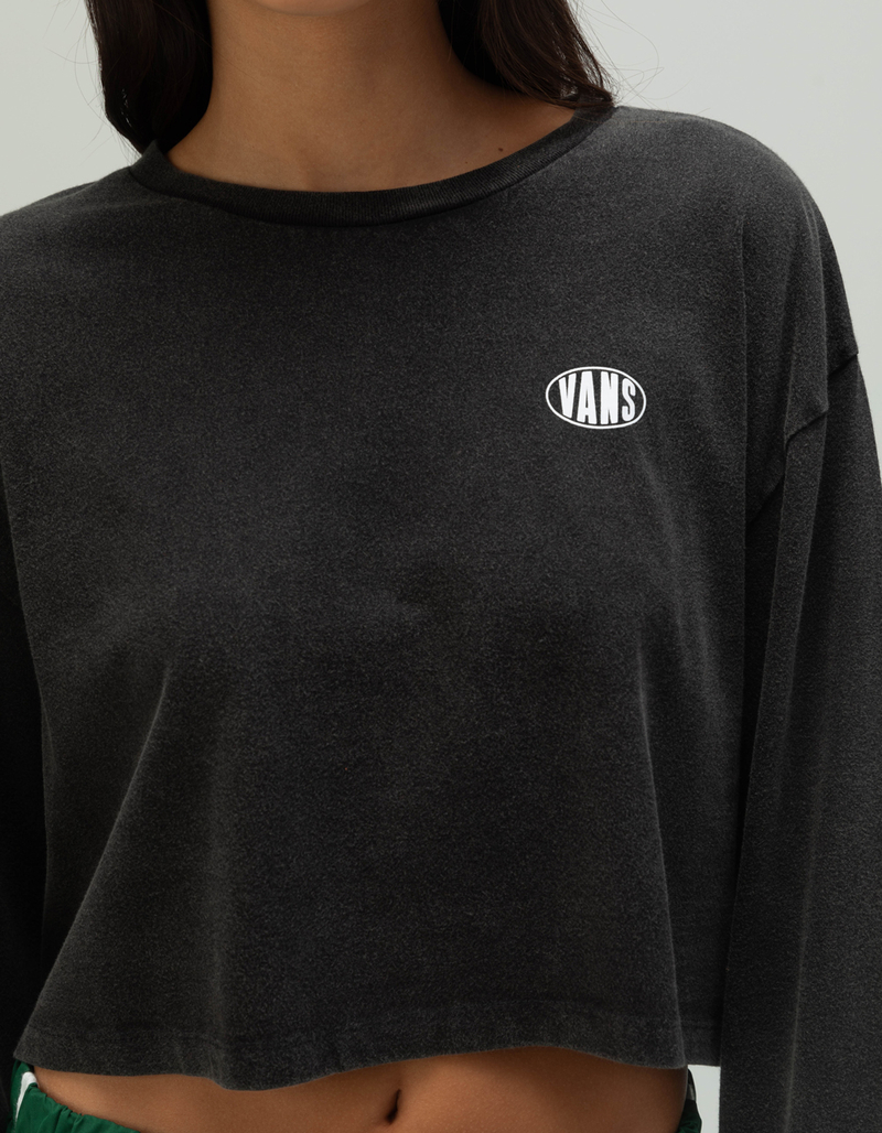 VANS Oval Wash Relaxed Womens Long Sleeve Crop Tee image number 4