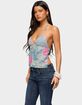 EDIKTED Bloomey Printed Backless Halter Top image number 2