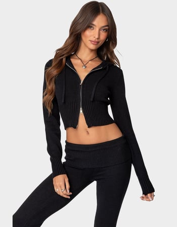 EDIKTED Desiree Knitted Hooded Cardigan Primary Image