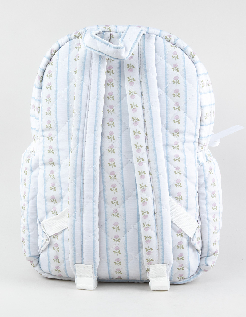 TILLYS Quilted Floral Stripe Backpack image number 3