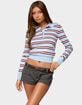 EDIKTED Brayden Striped Polo Sweater image number 1