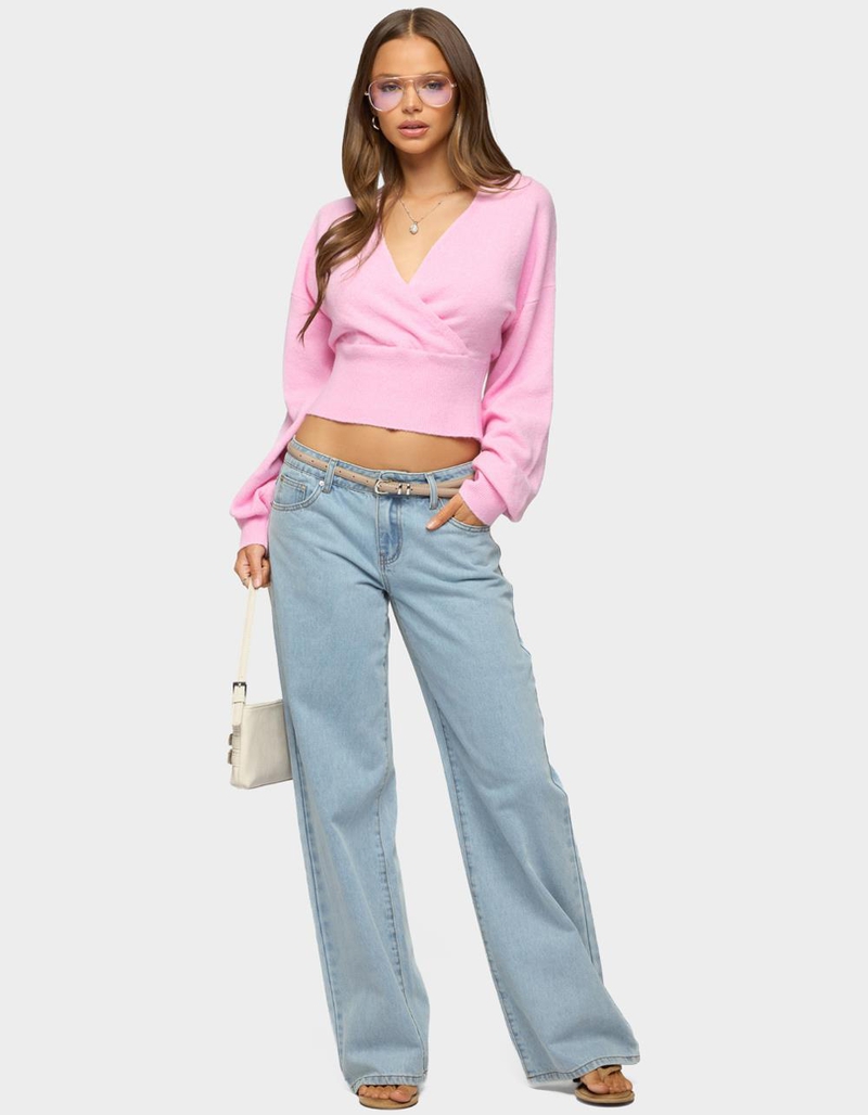 EDIKTED Lillia V-Neck Wrap Sweater image number 4