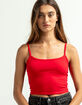 BOZZOLO Womens Dark Red Scoop Neck Crop Cami image number 1