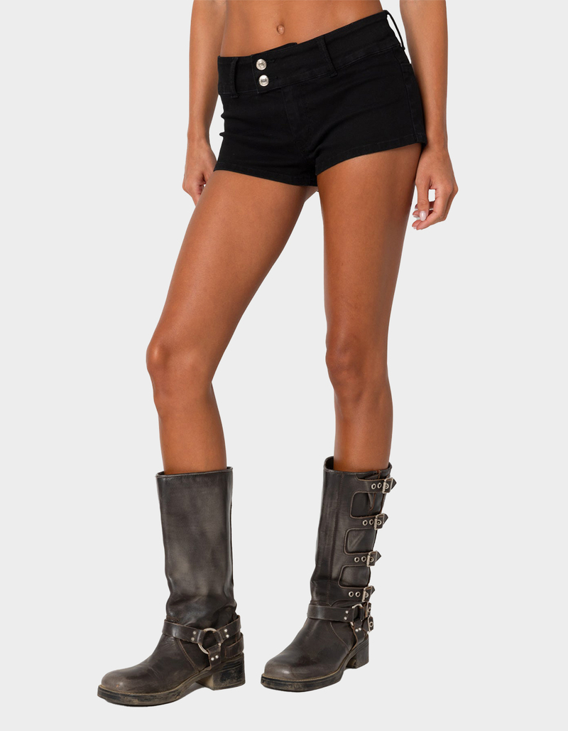 EDIKTED Margie Low Rise Denim Micro Shorts image number 3