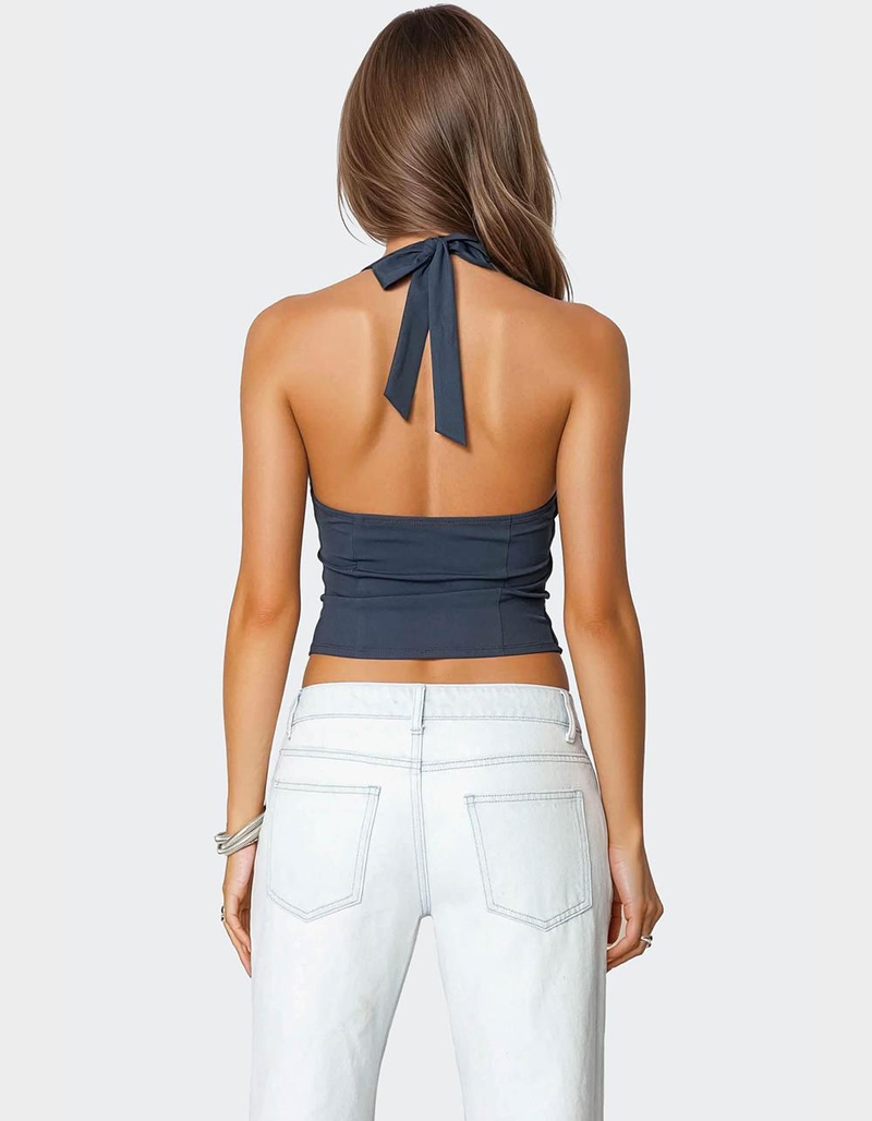 EDIKTED Peekaboo Lace Halter Bustier Top image number 3