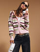 FULL TILT Womens Stripe Button Up Hooded Sweater image number 6