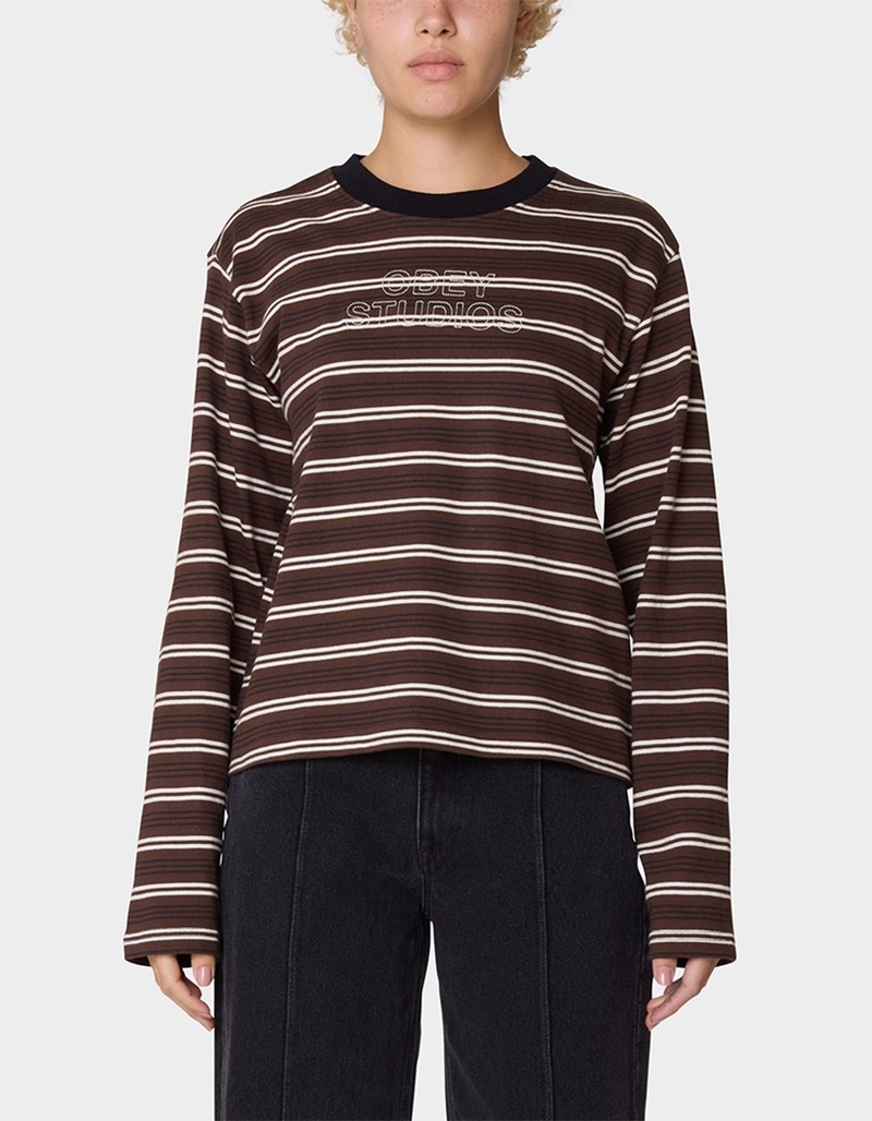 OBEY Louie Stripe Womens Long Sleeve Top image number 0