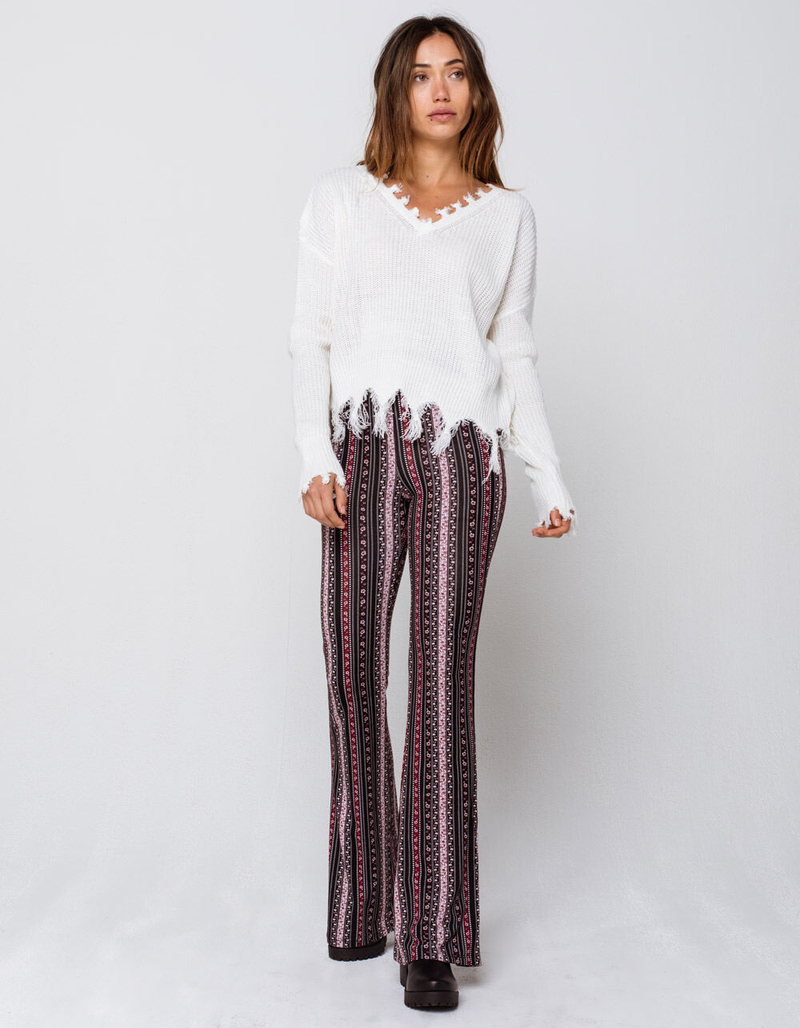 SKY AND SPARROW Linear Womens Flare Pants image number 0