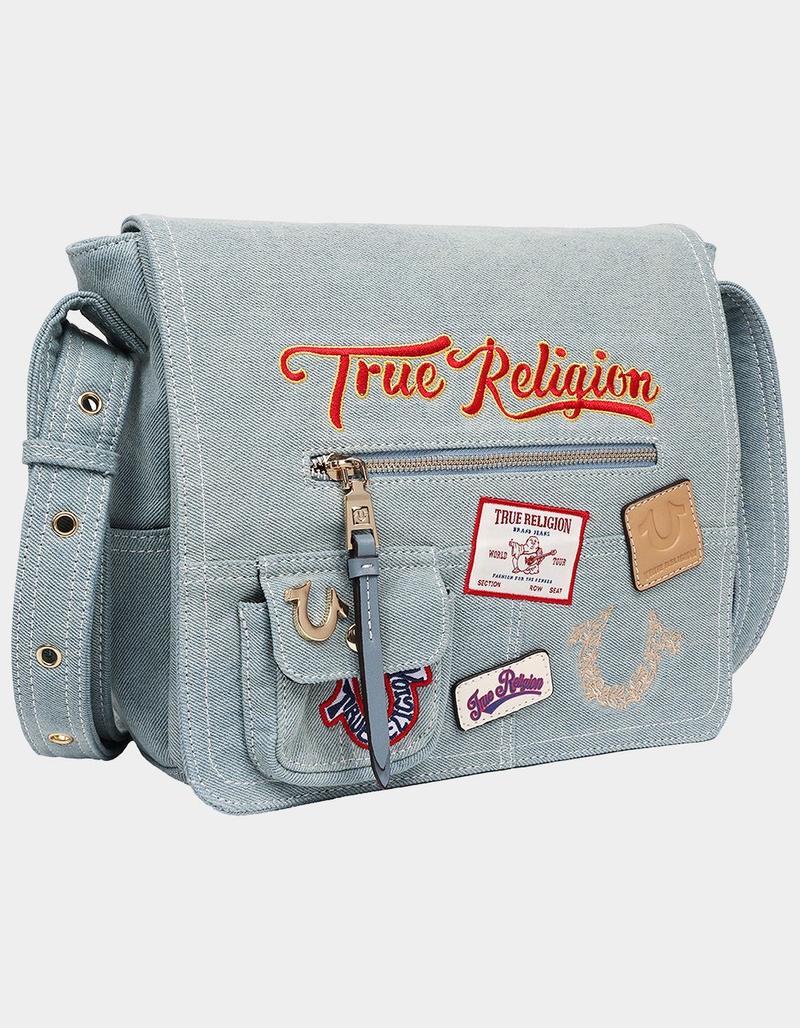 TRUE RELIGION Multi Patch Denim Messenger Bag image number 1
