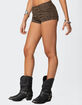 EDIKTED Leopard Printed Micro Denim Shorts image number 4