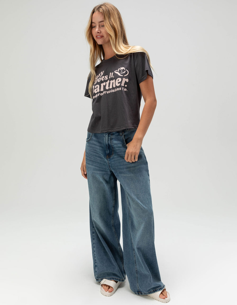 SENDERO PROVISIONS CO. Easy Does It Womens Crop Boxy Tee image number 4