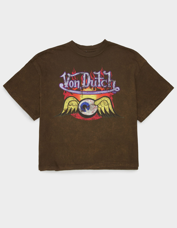 VON DUTCH Flames Mens Cropped Tee Primary Image