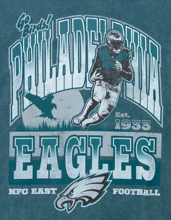 THE WILD COLLECTIVE Philadelphia Eagles Player Mens Washed Boxy Tee Alternative Image