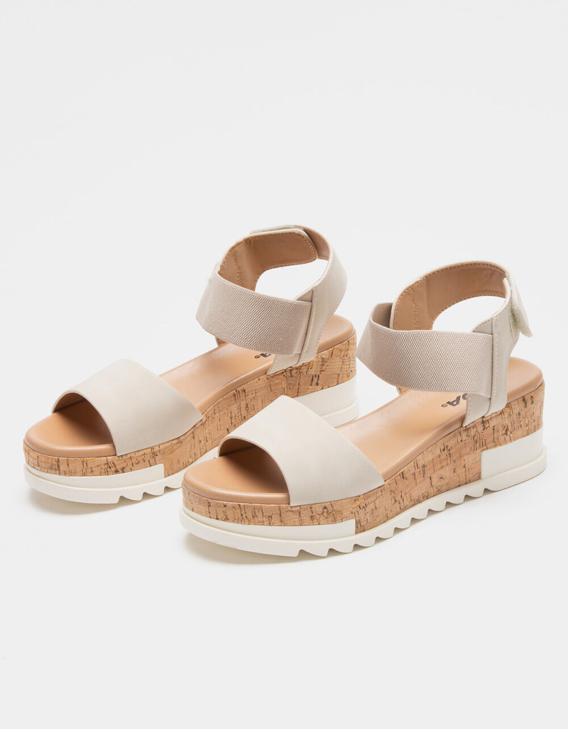 SODA Cork Wedge Womens Gray Sandals image number 0