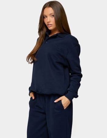 EDIKTED Jayce Oversized Edikted Polo Sweatshirt Alternative Image