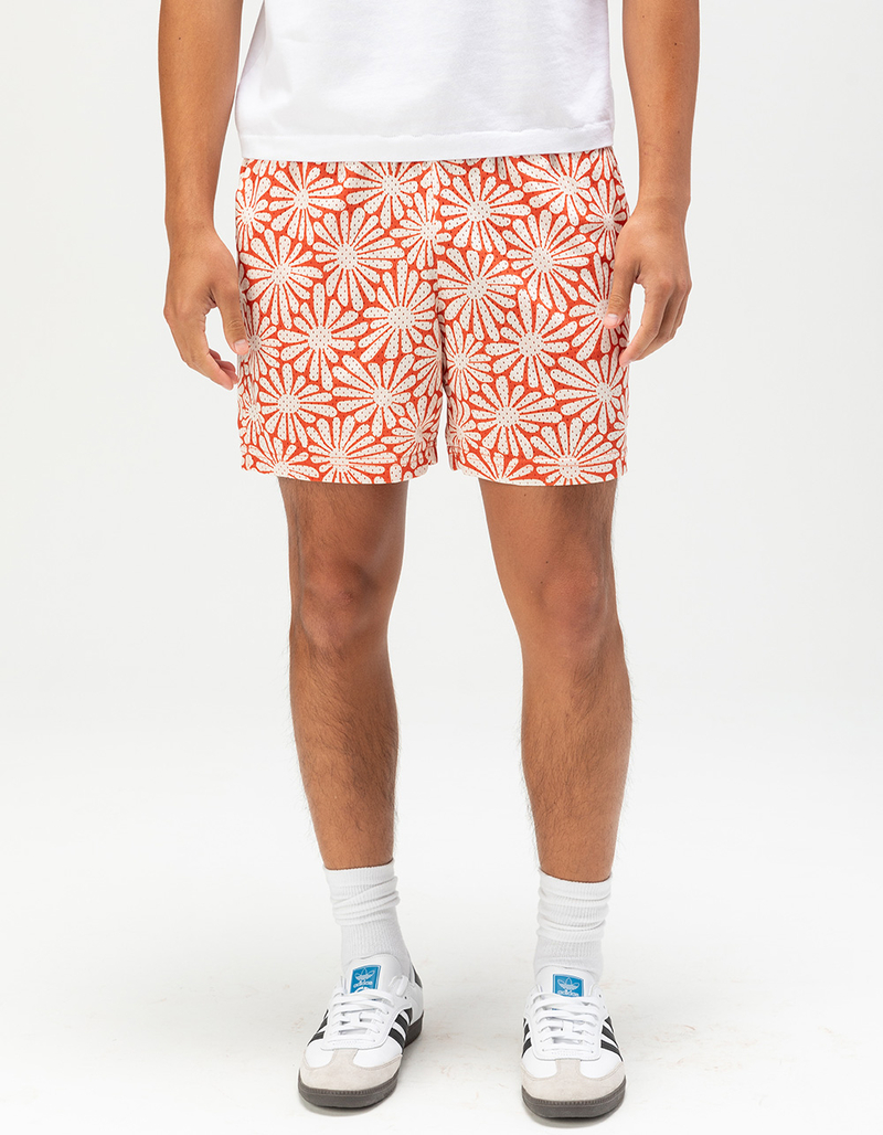 RSQ Mens 6" Mesh Shorts - ORANGE/WHITE