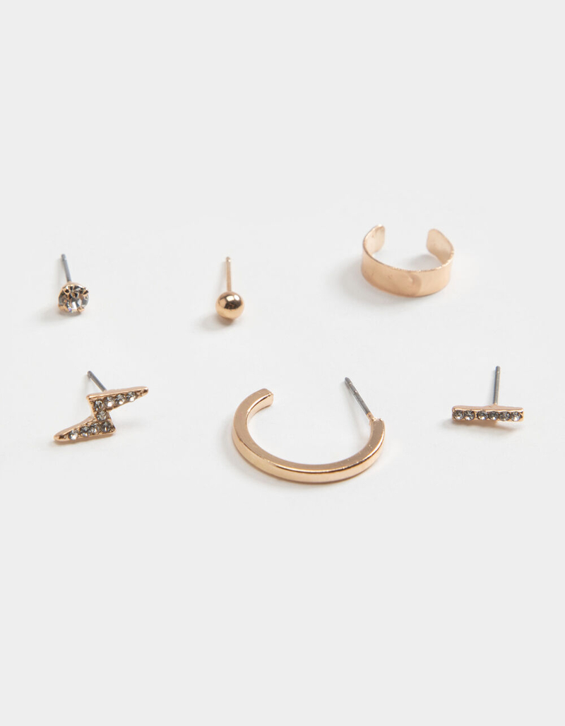 FULL TILT 6 Pack Thunderbolt & Hoop Earring Set image number 0