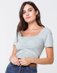 IVY & MAIN Cinch Front Square Neck Womens Top image number 1