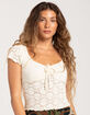 FULL TILT Cinch Lace Womens Tee image number 4