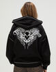 TRUE RELIGION Winged Heart Applique Womens Zip-Up Boyfriend Hoodie image number 1
