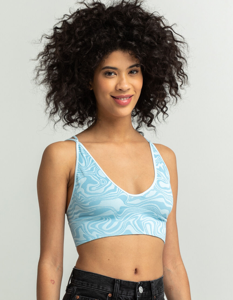 FULL TILT Wavy Deep Double Strap Bralette image number 0