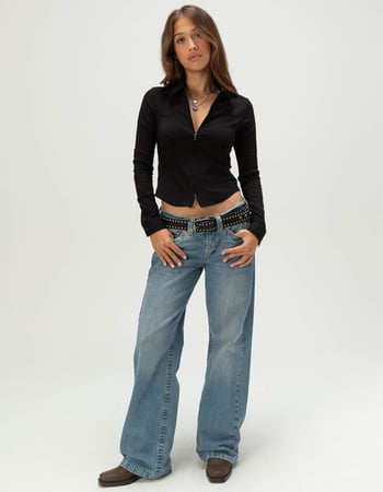 BDG Urban Outfitters Hailey Womens Slim Zip-Up Shirt Alternative Image