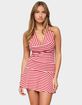 EDIKTED Cowl Neck Drop Waist Mini Dress image number 1
