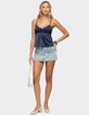 EDIKTED Rae Denim Mini Skort image number 5