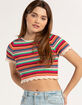 ROMEO & JULIET Stripe Crochet Womens Top image number 1