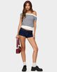 EDIKTED Lottey Striped Off Shoulder Knit Top image number 5